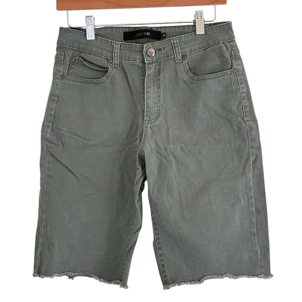 Joe’s | Green flat front raw hem cut off shorts youth size 18